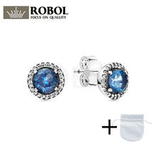 Ewelry-pendientes de plata esterlina 2021 100% para mujer, accesorio Popular, brillante, azul, venta al por mayor, 296272C01, 925 2024 - compra barato