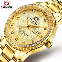 CARNIVAL Watch Men Automatic Mechanical Watch Sapphire Luminous Waterproof Fashion Wristwatch Male Clock Gold Relogio Masculino 2024 - купить недорого
