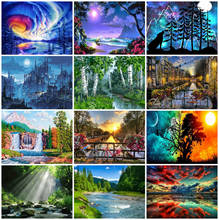 AZQSD Coloring By Numbers Scenery Arcylic Oil Painting Paint By Numbers For Adults Landscape Frameless Diy Home Decor 2024 - buy cheap