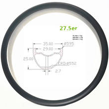 27.5 Inch Mountain Bike Wheel Rim Asymmetric XC/AM 35x25mm Tubeless Disc 650B MTB Carbon Wheel 24H 28H 32H 36H 2024 - buy cheap
