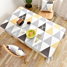Toalha de mesa geométrica, toalha de mesa redonda com estampa de rena, retangular e à prova d'água 2024 - compre barato
