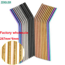 100 Pcs/batch Printed Metal Straws 267mm*6mm Colorful Reusable Stainless Steel Drinking Tubes E-co Friendly Portable Straw 2024 - buy cheap