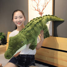Реалистичная плюшевая игрушка «крокодиловая зеленая», гигантские животные, мягкая кукла, Спящая мультяшная плюшевая подушка, спутник, подарок для детей, 85/115 см 2024 - купить недорого