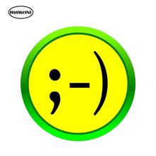 HotMeiNi 13cm x 13cm Car Styling Texting Winking Smiley Face Decal Car Sticker Millennial Windows Doors and Bumper Accessories 2024 - buy cheap