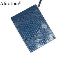 Alirattan New Ostrich Leather Envelope Bag for Women Fashion Design Laptop Bag Clutch Purse Pouch Casual Wallet Banquet Clutch 2024 - buy cheap