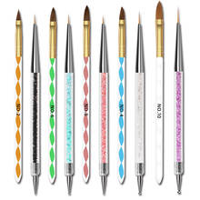 CHNRMJL10Pcs/Set Nail Art Brush Tips Painting Drawing Carving Dotting Pen Builder Flat Liner Acrylic Gel UV Polish Manicure Tool 2024 - buy cheap