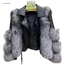 Winter Coat Women Real Fox Fur Jacket With High Quality Genuine Leather Suit Collar Zipper  Warm And Fashion 2024 - buy cheap