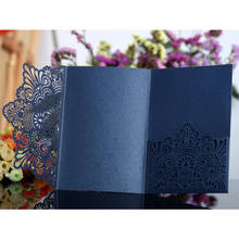 100pcs Blue White Laser Cut Wedding Invitation Card Elegant Greeting Card Customize Business With RSVP Card Party Supplies 2024 - buy cheap