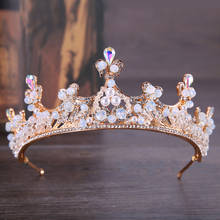 Corona de rosa de cristal coreana, alas de Ángel, tocado de princesa, Tiara nupcial, diadema de perlas bonitas, accesorios para el cabello de boda, joyería 2024 - compra barato