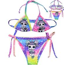 2021 Summer Girls Lol Swimwear Kids Dolls Cartoon Swimwear Ruffle Bathing Suit Girl Sling Beach Wear Children's Bikini for Girl 2024 - buy cheap