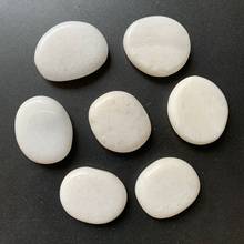 Piedra de Jade blanco Natural, cristales de Palma, Reiki, amuleto curativo de chakras, Kit de terapia, decoración de la casa, Colección Fengshui 2024 - compra barato