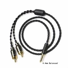 Audiocrast 2.5/3.5/4.4mm homem equilibrado para 2 rca macho divisor cabo de áudio 24awg occ prata banhado a cabo para o jogador de fone de ouvido 2024 - compre barato