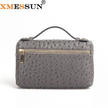 XMESSUN New Fashion Embossed Ostrich Pattern Bag Pouch Big Cow Leather Clutch Bag Designer Handbag Purse 2022 Trendy Bag 2024 - buy cheap