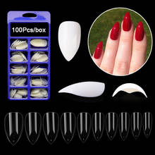 100pcs/set Short Stiletto Nail Tips Almond Fake Nails Full Cover Acrylic Artificial Stiletto False Nail Art Tips Press On Nails 2024 - buy cheap