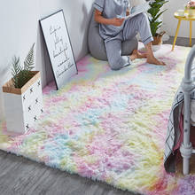 Rainbow carpet gradient tie-dye plush rug living room coffee table pad carpet bedroom bedside bay window rug baby crawling mat 2024 - buy cheap