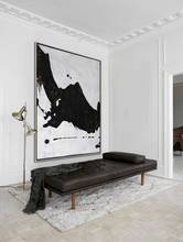 Art Vertical Abstract Painting Canvas Art Beige Black And White Wall Painting FREE Shipping Large Minimalist Painting On Canvas 2024 - buy cheap