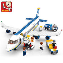 463Pcs Aeroplane Airbus Plane Airport Bus Aircraft Airplane City Building Blocks Aviation Bricks Educational Toys for Children 2024 - buy cheap