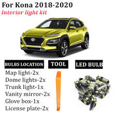 12x Canbus Error Free Car LED Bulbs Interior Dome Map Reading Light Kit For 2018 2019 Hyundai Kona (OS) License Plate Light 2024 - buy cheap