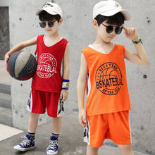 Conjunto de basquete infantil, roupas de verão, para crianças, camiseta, short, 2 peças, casual, esportivo, roupa de lazer, camisa para crianças de 2 a 13 anos 2024 - compre barato