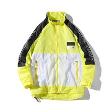 Ветровка мужская в стиле хип-хоп, уличная одежда, пальто в стиле пэчворк, куртка оверсайз, тренировочная с карманами, куртка-бомбер в стиле хип-хоп 2024 - купить недорого