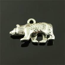 10pcs/lot 24x15mm Bear Charms Pendant For Jewelry Making 2 Colors Antique Silver Color Antique Bronze Plated Alloy Charms 2024 - buy cheap