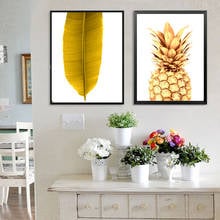 Nordic Golden Pineapple Banana leaf Art Quotes Canvas Painting Posters And Prints Picture On The Wall For Living Room Decor 2024 - buy cheap