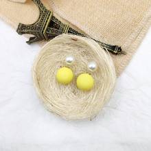 Yellow Tassel Pearl Stud Earrings For Women Bohemian Earrings Big Geometric Drop Pendientes 2019 Brincos Female Fashion Jewelry 2024 - buy cheap