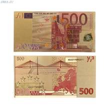 Памятные заметки 500 евро золото Высокое качество банкнот подарки коллекция украшения 24K позолоченные EUR 2024 - купить недорого