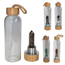 Unisex Hot Drink Glass Cup Natural Crystal Column Gemstone Energy Healing Glass Water Bottle Drinkware Quartz Bottles 2024 - buy cheap