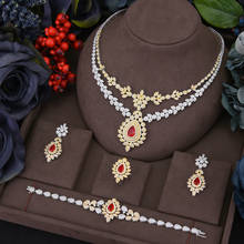 missvikki Luxury Party Gorgeous Sparkly 4PCS Nigerian Jewelry Set For Women Wedding Zircon Indian African Bridal Jewelry Set 2024 - buy cheap