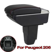 Apoio de braços de couro, compacto, para peugeot 206, 207, porta-copo, cinzeiro 2024 - compre barato