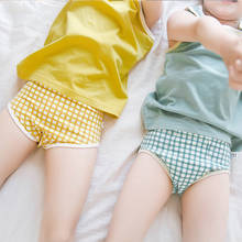 Ropa interior de algodón para niños, calzoncillos cortos para niños y niñas, Bóxer a cuadros divertidos, de verano 2024 - compra barato