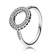 925 Sterling Silver pandora  Ring Hearts Of Halo With Crystal Rings For Women Wedding Party Gift Fine EuroPe Jewelry 2024 - buy cheap