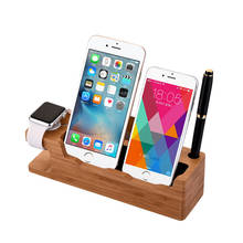 Desktop Wooden Charging Dock Station Mobile Phone Holder Stand for IPhone 7 Plus 6 6S Plus 5  for IWatch Cell Phone Holder Stand 2024 - buy cheap