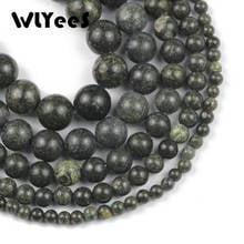 WLYeeS Round Natural Stone Green Curbstone Spacer loose beads 4 6 8 10 12MM Ball for DIY Jewelry Making Bracelet Necklace 15" 2024 - buy cheap