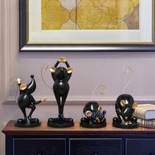 Adornos creativos nórdicos de resina con dibujos animados de ratón, artesanías doradas, decoración moderna para el hogar, sala de estar, accesorios de figuritas en miniatura 2024 - compra barato