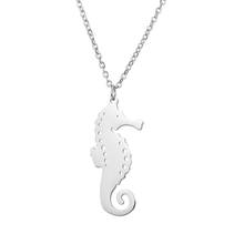 Cute animal shape hollow pattern stainless steel necklace fashion hippo pendant stainless steel cross chain for sale 2024 - buy cheap