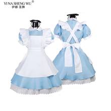 Women Anime Alice In Wonderland Costume Lolita Dress Maid Cosplay Costume Alice Dream Fantasia Carnival Party Blue Halloween Set 2024 - buy cheap