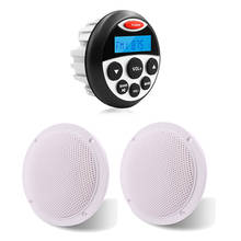 Receptor de Audio estéreo con Bluetooth para coche, Radio marina a prueba de agua, reproductor MP3 + altavoz marino de 4 pulgadas para RV, ATV, SPA, barco, yate y motocicleta 2024 - compra barato