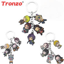 Tronzo-llaveros de figuras de Demon Slayer, llaveros de Kimetsu no Yaiba, Kamado, Tanjirou, Nezuko, Zenitsu, Giyuu, Inosuke, 5 en 1 2024 - compra barato