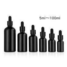5~100ml Glass Dropper Bottle Black Cosmetic Packaging Container Perfume Vials Refillable Serum Essential Oil Dropper Bottles 2024 - buy cheap