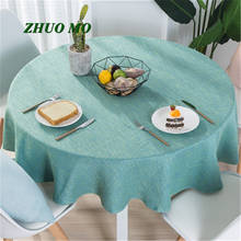 Novo 6 cores algodão linho redonda toalha de mesa capa cozinha chá café nappe festa de casamento para decoração casa decoração 2024 - compre barato