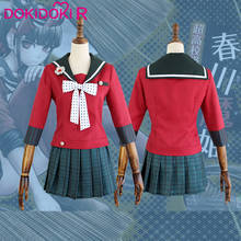 Disfraz de dokidoki-r para mujer, traje de Cosplay de Danganronpa, Maki Harukawa, rojo de Halloween, Danganronpa V3: Killing Harmony 2024 - compra barato