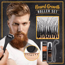Beard Growth Roller Set Beard Growth Kit Men's Beard Growth Oil Nourishing Enhancer Beard Oil Spray Beard Care With Beard Roller 2024 - buy cheap