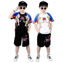 2021 Fashion Baby Boys tiger Print T-shirt Hip Hop Dance Harem Pants Boy 4 6 8 10 12 Year Sport Clothes Suits Kids Clothing Set 2024 - buy cheap