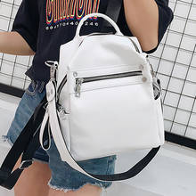 2021 Women Backpack Female PU Leather Shoulder Book Bag Ladies Multifunction Casual Fashion Small Bagpack Travel Bag for Girls 2024 - buy cheap