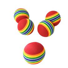Cat Chew Toy Rainbow Ball Small Kitten Pet Rainbow Toy Interactive Play Chewing Rattle Scratch EVA Ball Training Pet Supplies 2024 - buy cheap