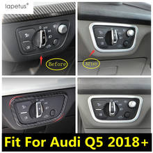 Lapetus Accessories Fit For Audi Q5 2018 - 2022 Front Head Lights Headlights Switches Button Molding Cover Kit Trim 1 Pcs / ABS 2024 - compre barato