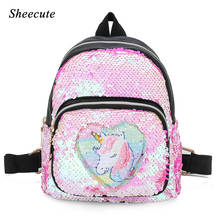 Kindergarten School Bags for Girls Kids Backpack Sequin Leather Shoulder Bags Fashion Unicorn Backpack Children Mini Backpacks 2024 - buy cheap