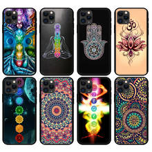 Black tpu case for iphone 5 5s se 2020 6 6s 7 8 plus x 10 XR XS 11 12 mini pro MAX back cover Mandala Chakra Insist Yoga 2024 - buy cheap